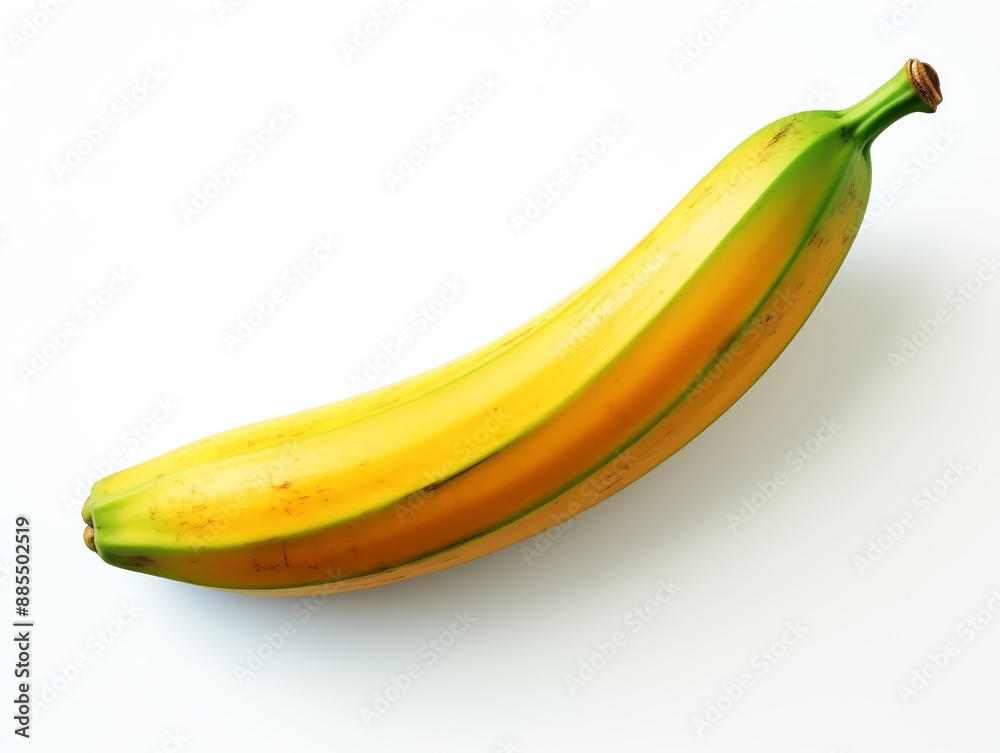 Top-down perspective of a perfectly ripe Cavendish banana Top-down perspective of a perfectly ripe Cavendish banana