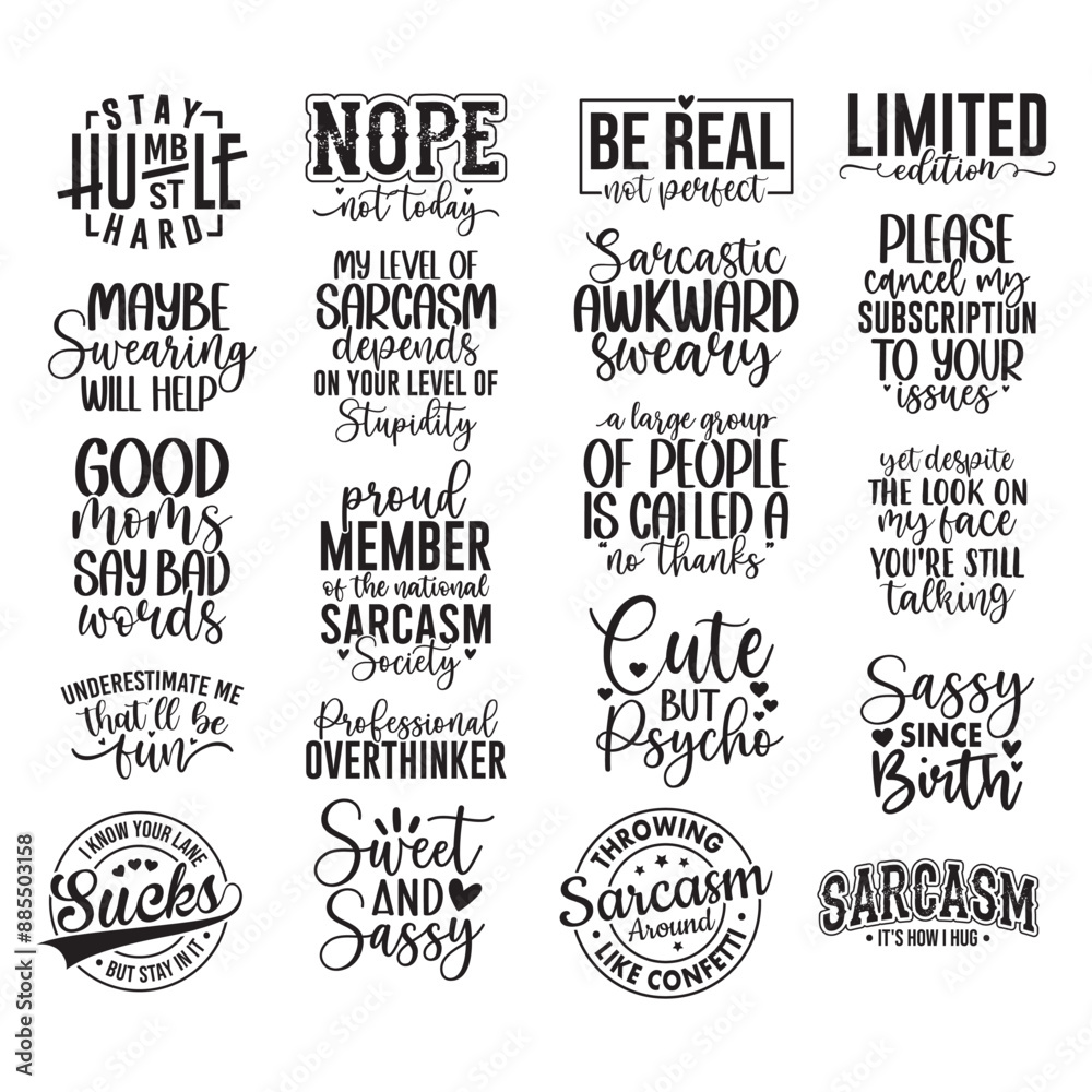Fototapeta premium 20 SARCASTIC SVG DESIGN BUNDLE