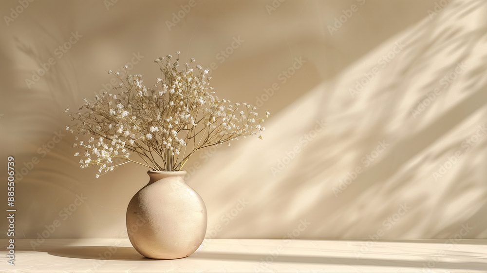 aesthetic vase with dried plants, minimalist style photo shadow and sunlight aesthetic vase with dried plants, minimalist style photo shadow and sunlight