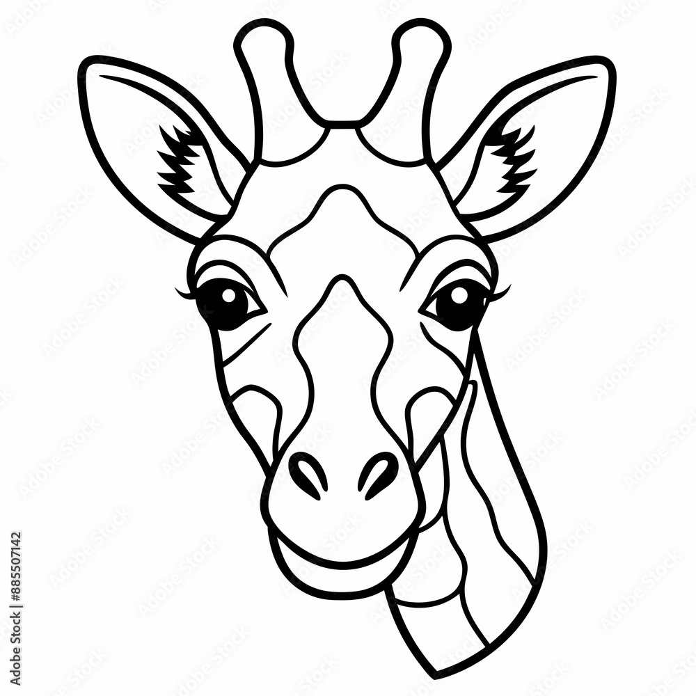 Fototapeta premium Line art of giraffe head 