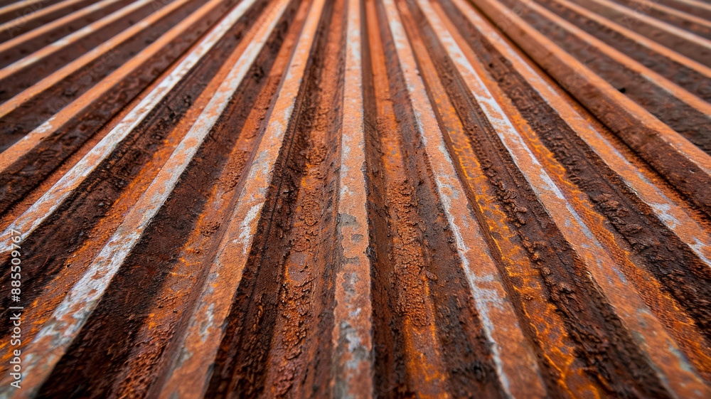 Wide angle of weathered steel sheet showing rich textures and shades of rust perfect for industrial themed designs Wide angle of weathered steel sheet showing rich textures and shades of rust perfect for industrial themed designs