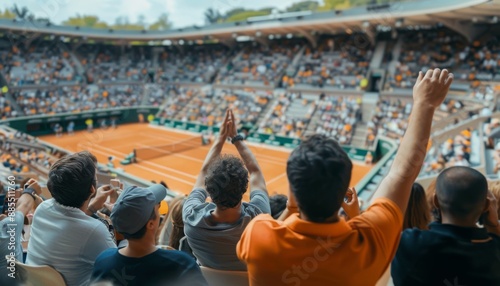 Fans Watching a Match in the Stands at Roland Garros during the Paris 2024 Olympics