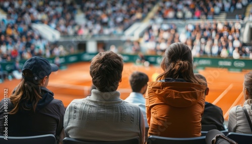 Fans Watching a Match in the Stands at Roland Garros during the Paris 2024 Olympics