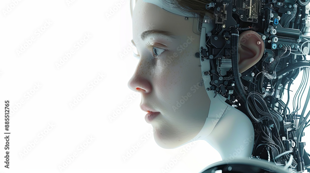 portrait of a person with a veil, Portrait of a AI woman with white background 