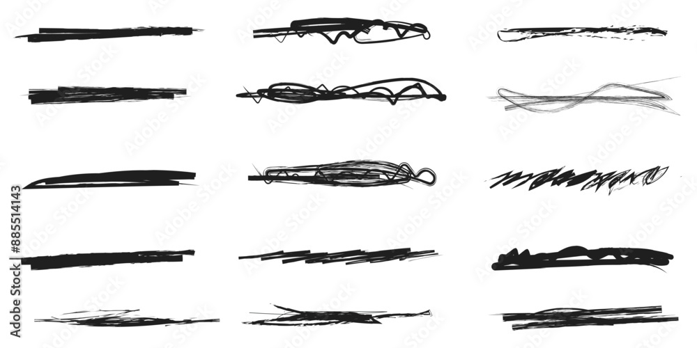 A set of hand lettering with a brush, emphasizing, strikethrough lines and ovals . Ornate swirls, decorative dividers. Underline stroke. Pencil or pen drawn lines. Vector collection of design elements A set of hand lettering with a brush, emphasizing, strikethrough lines and ovals . Ornate swirls, decorative dividers. Underline stroke. Pencil or pen drawn lines. Vector collection of design elements