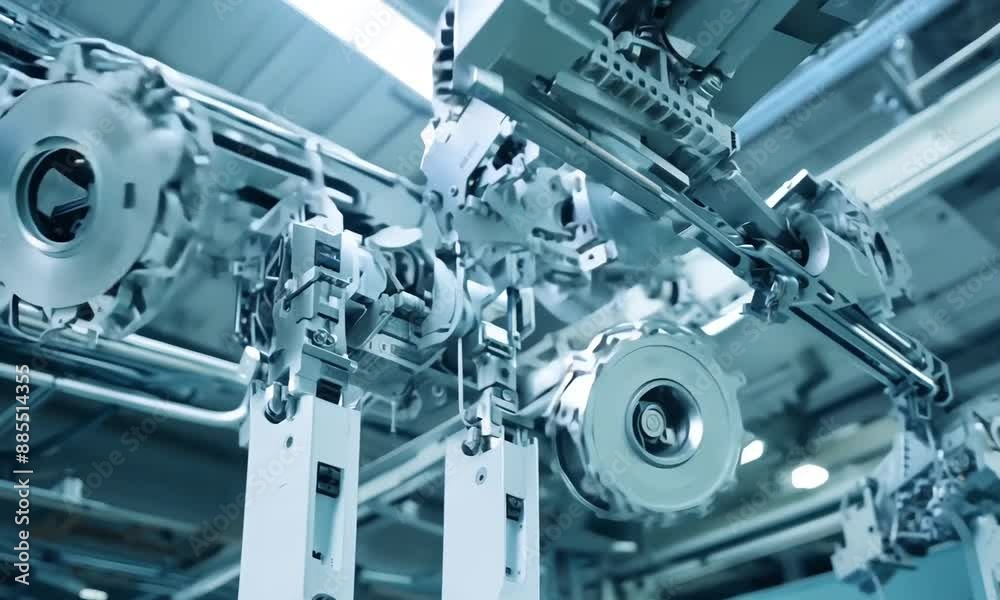 Automated machinery in a high-tech industrial setting with mechanical components
Automated machinery in a high-tech industrial setting with mechanical components