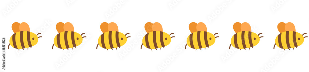 Obraz premium Cute Bee Border