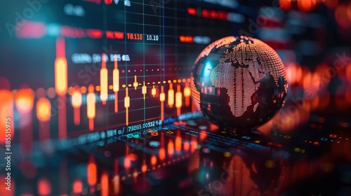 A conceptual image of a digital globe with stock market data points, symbolizing the global nature of financial markets.