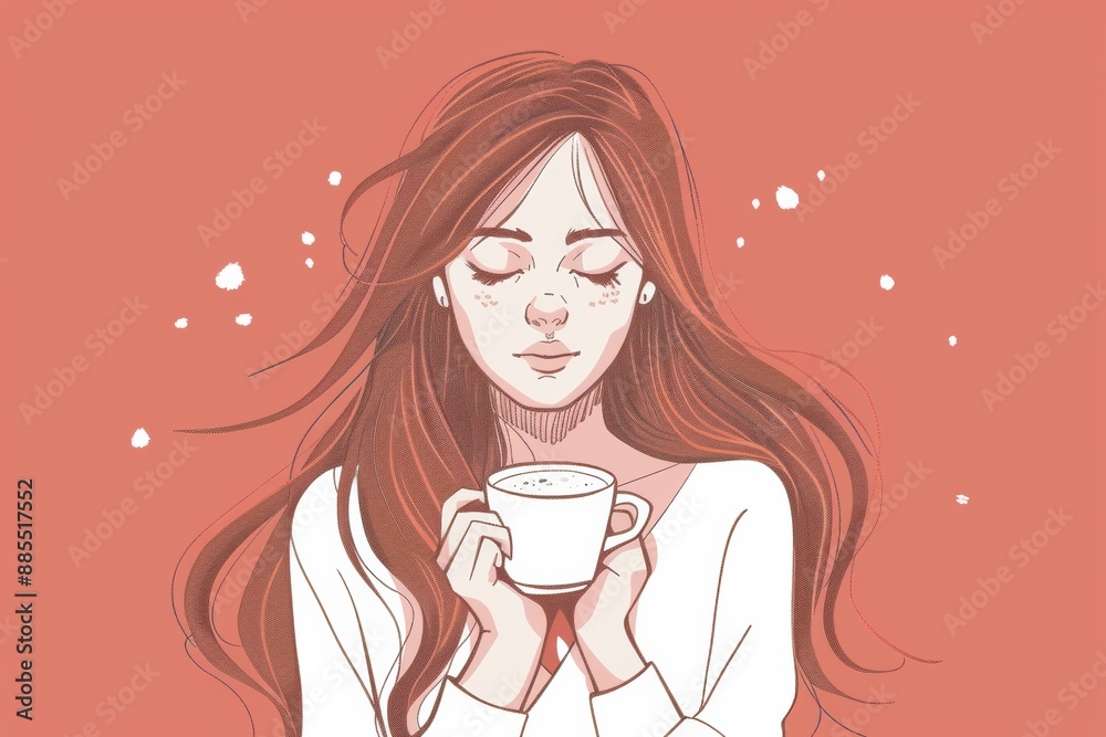 Beautiful latte art in girlish style, featuring various coffee drinks with milk... Beautiful latte art in girlish style, featuring various coffee drinks with milk...