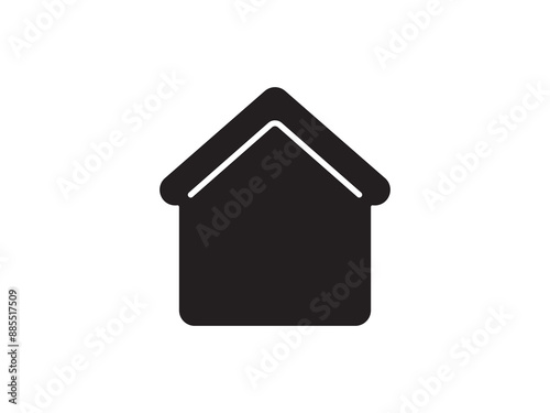 Icon a house representation, isolated against a clean background. This simple vector symbol evokes a sense of warmth and security, embodying the concept of home.