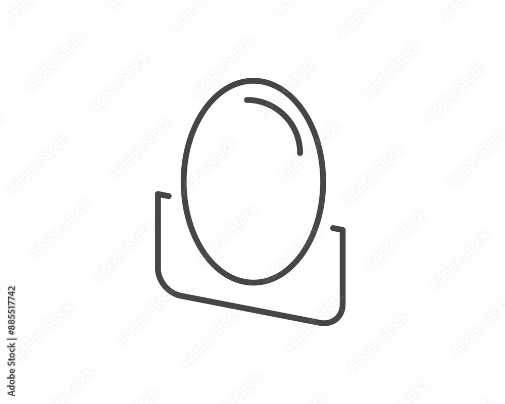Makeup and cosmetics. Linear vector graphic beauty icons in the form of a face mirror. Makeup and cosmetics. Linear vector graphic beauty icons in the form of a face mirror.