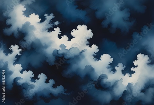 dark grey and blue clouds like background, swirls, lights and fractals, storm like sky background photo