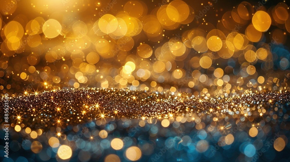 A clear photo of a golden-blue backdrop with a bright sun shining behind A clear photo of a golden-blue backdrop with a bright sun shining behind