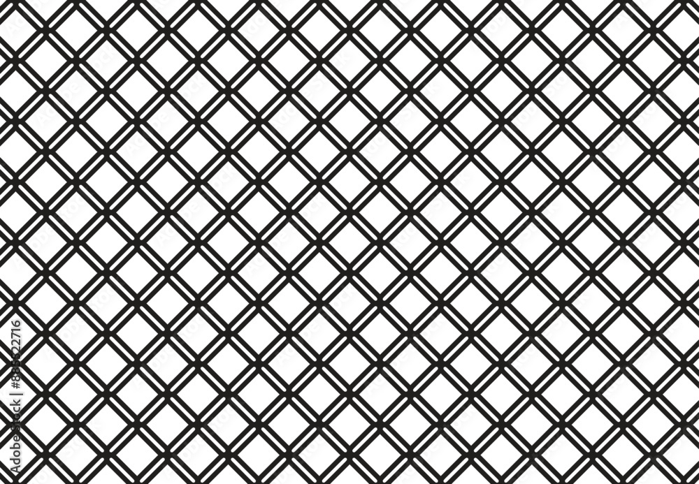 Fototapeta premium Black and white seamless grid pattern