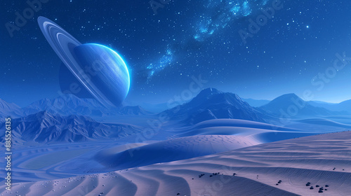 A Tranquil Landscape Bathed in Moonlight, Where Shadows Dance Silently Across the Earth. The Serene Glow of the Moon Casts a Silver Veil Over Rolling Hills and Still Waters, Illuminating the Night.
