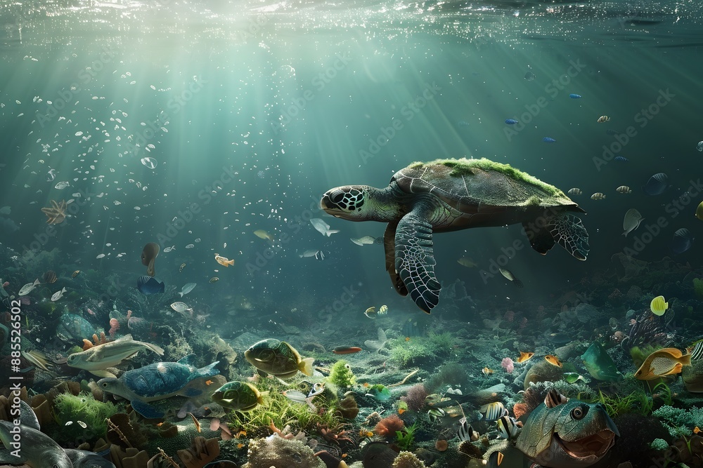Fototapeta premium save the sea from pollution