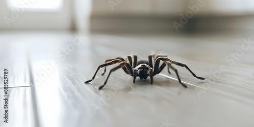 Tarantula spotted in a contemporary kitchen. Concept Unusual Sightings, Unexpected Encounters, Kitchen Wildlife, Arachnid Adventures