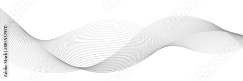 Undulate soundwave swirl, frequency twisted lines, dynamic motion. Monochrome gray wave, isolated vector design on white background