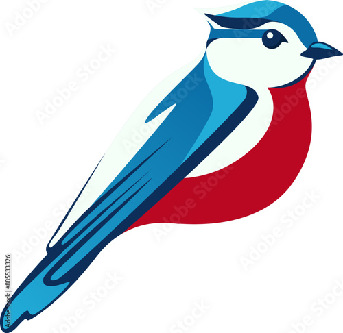 vector illustration of a cute animal, bird, bullfinch, winter, new year, holiday, color of America,