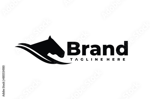 elegant horse head logo photo