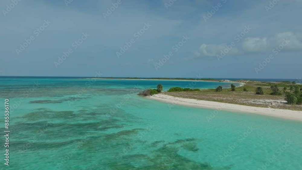 Remote tropical island Cayo Agua, drone shot. Remote tropical island Cayo Agua, drone shot.
