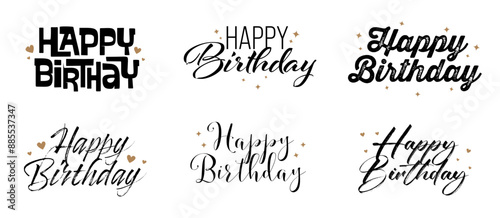 Set of HAPPY BIRTHDAY with cute fonts