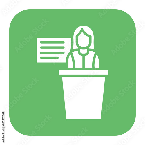 Instructor Female vector icon. Can be used for Business Training iconset.