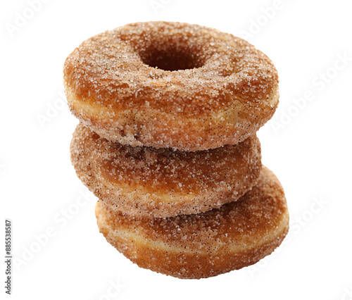 Apple cider donuts isolated on transparent background