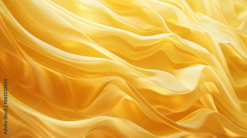 Sunlit Yellow Fabric Waves 