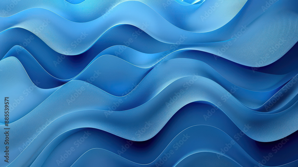 Fototapeta premium Abstract Blue Wave Pattern by Daytime