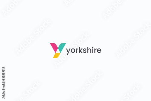 Letter Y Modern Minimalist Shape Concept for Business Creative Brand Identity with 3 Colors