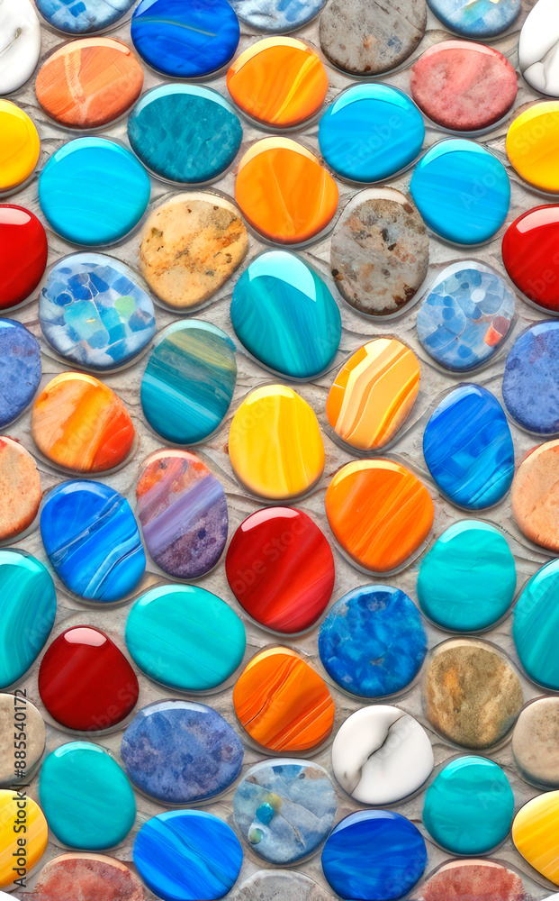 vertical image of a mosaic made of bright multicolored natural stones vertical image of a mosaic made of bright multicolored natural stones