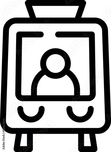 Tram driver driving public transportation train icon