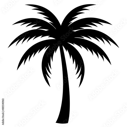 one palm tree silhouette vector illustration
