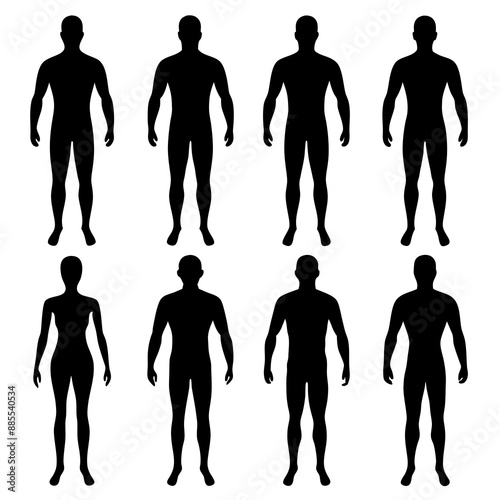 man-body set silhouette vector illustration
