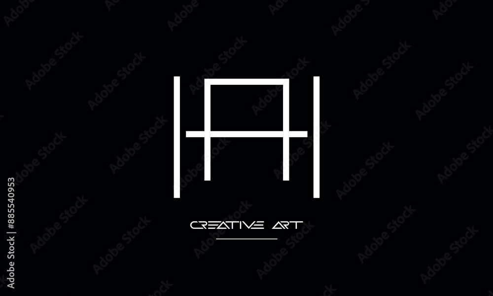 HA, AH, H, A abstract letters logo monogram HA, AH, H, A abstract letters logo monogram
