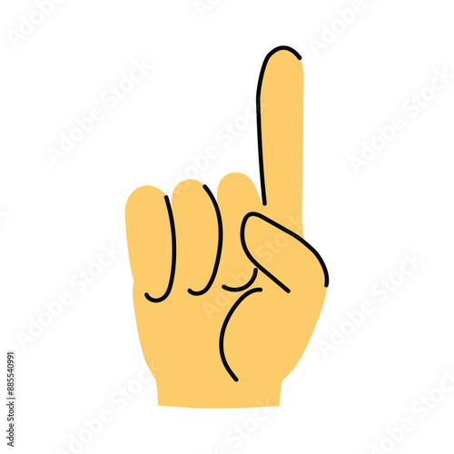number foam fan finger cartoon. glove one, sign winner, soccer fan finger sign.
