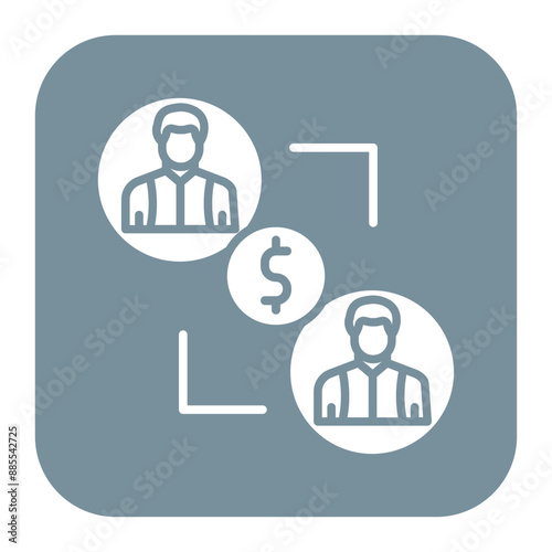 Peer to Peer Lending vector icon. Can be used for Home Based Business iconset.