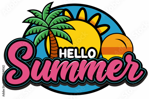 hello summer t-shirt design vector illustration