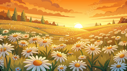 poetic description of serene field fill background vector art 