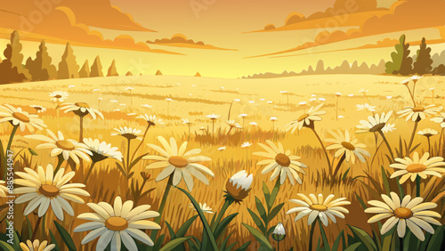 poetic description of serene field fill background vector art 