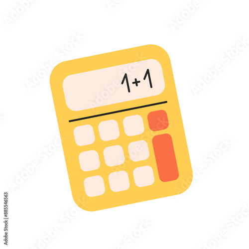 Calculator. Education tool, school supply. Accounting calculating finance, counting. Vector illustration in flat style