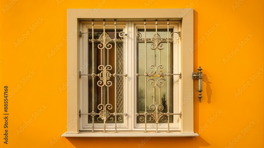 Isolated white transparent background features a intricately designed balcony window with door handle, suitable for insertion into architectural or home decor projects. Isolated white transparent background features a intricately designed balcony window with door handle, suitable for insertion into architectural or home decor projects.