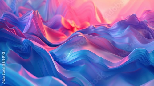 Pink and blue gradient wavy abstract background photo