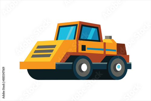 Asphalt Paver Construction vehicle Vector artwork illustration