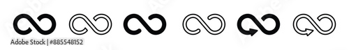 Infinity icon set. infinity symbol. infinity sign. unlimited, eternal symbol. Vector illustration