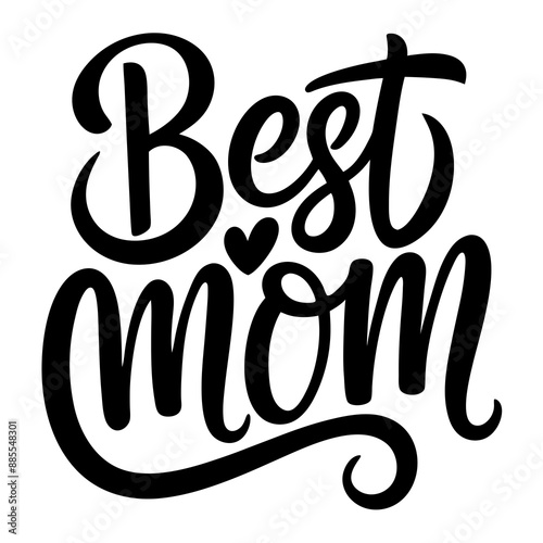 Best mom typography design silhouette vector illustration
