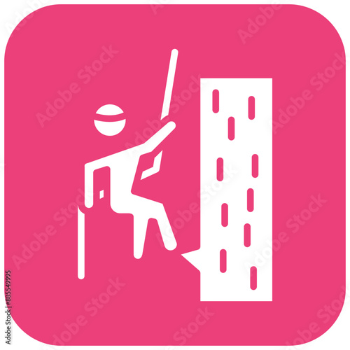Rappelling Gear vector icon. Can be used for Outdoor Fun iconset.