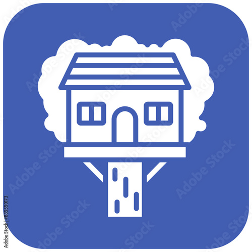 Treehouse vector icon. Can be used for Outdoor Fun iconset.