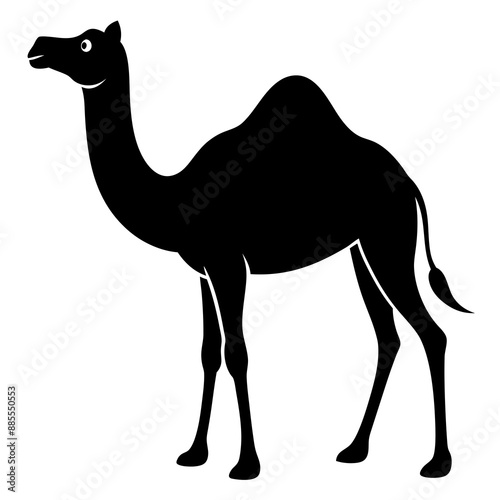 one camel silhouette vector illustration
